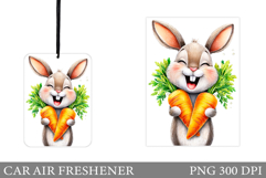 Cute Bunny Car Air Freshener Design. Cute Bunny Sublimation Product Image 1