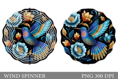 Bird Wind Spinner Design. Bird Flowers Wind Spinner Product Image 1