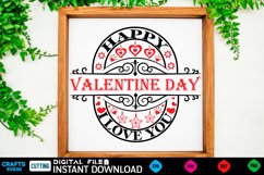 Happy valentine Farmhouse Sign, Round Sign Design Product Image 1