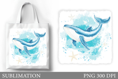 Whale Sublimation. Whale Tote Bag Sublimation Product Image 1