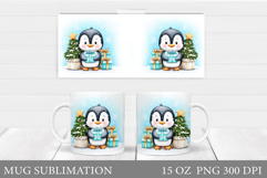 Christmas Penguin Mug Design. Christmas Mug Sublimation Product Image 1
