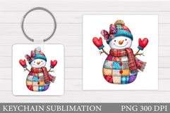 Christmas Snowman Keychain. Christmas Keychain Sublimation Product Image 1