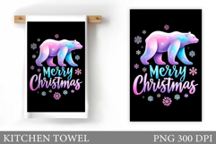 Polar Bear Kitchen Towel. Christmas Kitchen Towel Design Product Image 1