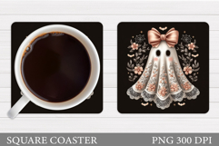 Halloween Ghost Teacher Coaster. Cute Ghost Coaster Design Product Image 1