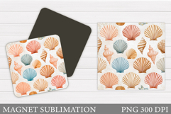 Seashell Magnet Design. Starfish Magnet Sublimation Product Image 1