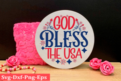 4th of July round sign svg design, Patriotics Quotes Svg, Product Image 1