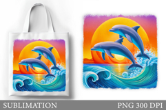 Dolphin Tote Bag Sublimation. Sea Sublimation Product Image 1