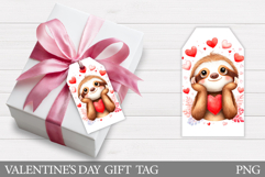 Valentines Sloth Gift Tag. Valentines Gift Tag Design Product Image 1