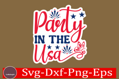 4th of July Sticker Svg Design, Patriotics Quotes Svg, Product Image 1