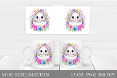 Easter Bunny Mug Design. Bunny Easter Mug Wrap Sublimation Product Image 1