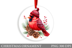 Cardinal Christmas Ornament. Christmas Bird Sublimation Product Image 1