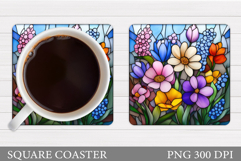 Wildflowers Coaster Design. Floral Coaster Sublimation Product Image 1