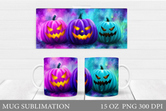 Halloween Pumpkin Mug Design. Halloween Mug Sublimation Product Image 1