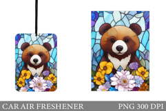 Cute Bear Car Air Freshener Design. Cute Bear Sublimation Product Image 1