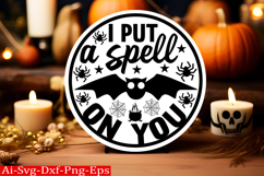 Halloween round sign svg design and Halloween quotes Product Image 1