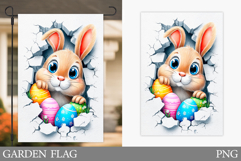 Easter Bunny Garden Flag.Easter Garden Flag Sublimation Product Image 1