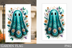 Cute Ghost Garden Flag. Cute Halloween Garden Flag Design Product Image 1