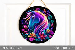 Horse Door Sign Design. Horse Sublimation Product Image 1
