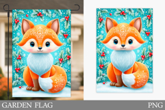 Christmas Fox Garden Flag. Christmas Garden Flag Design Product Image 1