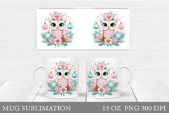Christmas Owl Mug Design. Christmas Mug Sublimation Product Image 1