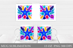 Starfish Mug Wrap Design. Starfish Sublimation Product Image 1