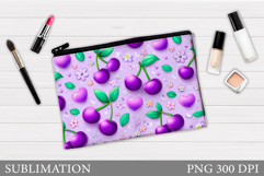 Cherries Cosmetics Bag Sublimation. Cherry Makeup Bag Design Product Image 1