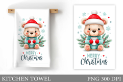 Christmas Bear Kitchen Towel. Christmas Kitchen Towel Design Product Image 1