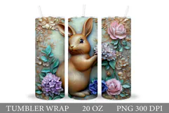 Cute Bunny Tumbler Design. Bunny Sublimation Product Image 1