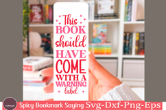 Spicy Bookmark Saying SVG Book Lovers png Product Image 1