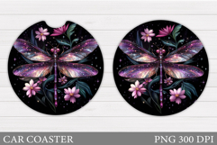Dragonfly Car Coaster. Dragonfly Sublimation Product Image 1