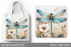 Dragonfly Tote Bag Design. Dragonfly Sublimation Product Image 1