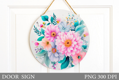 Flowers Door Sign Design. Wildflowers Door Sign Sublimation Product Image 1
