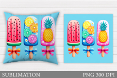 Ice Cream Pillow Design. Ice Cream Sublimation Product Image 1