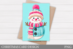 Cute Snowman Card Printable. Christmas Card Design Product Image 1