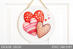 Hearts Door Sign Design. Valentines Door Sign Sublimation Product Image 1