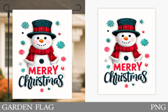 Cute Snowman Garden Flag. Christmas Garden Flag Design Product Image 1