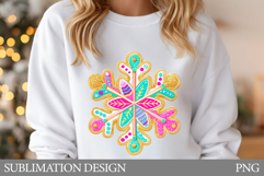 Snowflake T-Shirt Design. Snowflake Sublimation Product Image 1