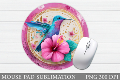 Hummingbird Mouse Pad Design. Flowers Birds Mouse Pad Product Image 1