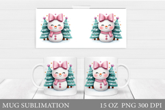 Cute Snowman Mug Design. Christmas Mug Sublimation Product Image 1