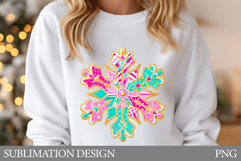 Snowflake T-Shirt Design. Snowflake Sublimation Product Image 1