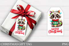 Christmas Gift Tags. Christmas Raccoon Gift Tag Printable Product Image 1