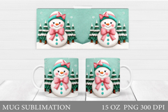 Christmas Snowman Mug Design. Christmas Mug Sublimation Product Image 1