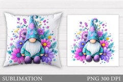 Cute Gnome Pillow Design. Gnome Sublimation Product Image 1