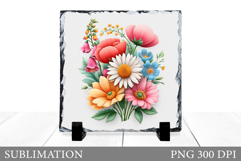 Wildflowers Slate Bag Sublimation. Flowers Sublimation Product Image 1