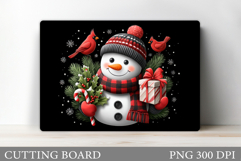 Cute Snowman Cutting Board. Christmas Cutting Board Product Image 1