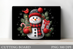 Cute Snowman Cutting Board. Christmas Cutting Board Product Image 1