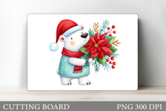 Polar Bear Cutting Board. Christmas Cutting Board Design Product Image 1