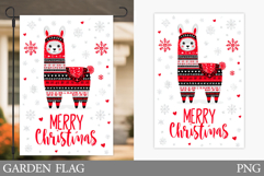 Christmas Lama Garden Flag. Christmas Garden Flag Design Product Image 1