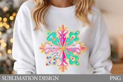 Snowflake T-Shirt Design. Snowflake Sublimation Product Image 1