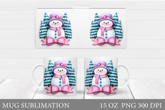 Cute Snowman Mug Design. Christmas Mug Sublimation Product Image 1